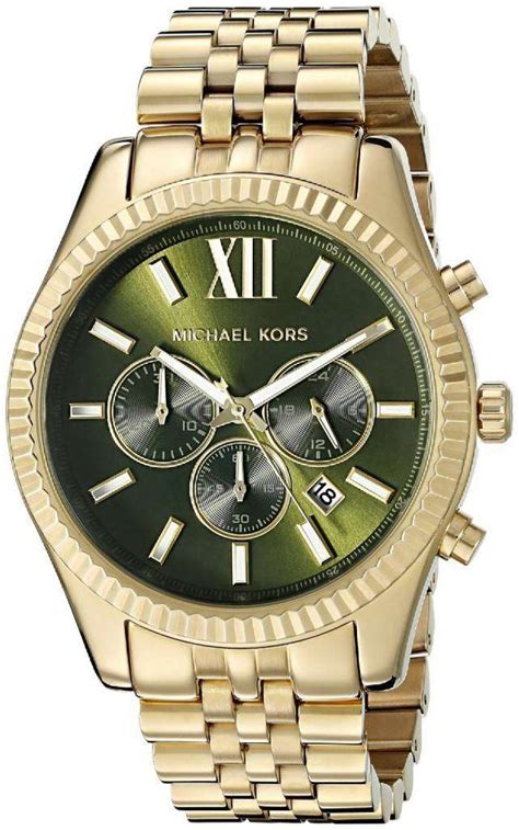 michael kors mens watches green face